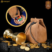Medieval Drawstring Belt Bag - Light Brown