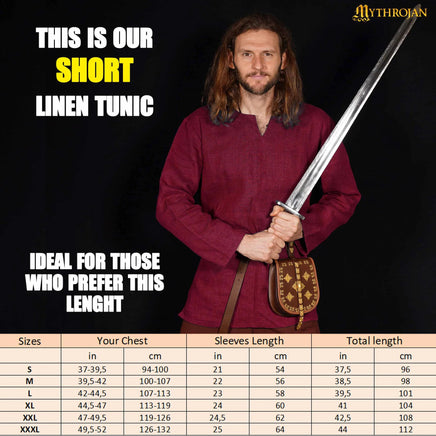 Viking Canvas Tunic 100% Cotton Wine Red