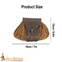 Renaissance Leather Bag with Toggle made from brown leather