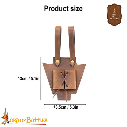 Renaissance Leather Frog with Lace Brown