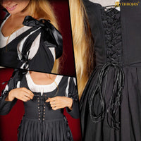 Renaissance black and white ladies dress