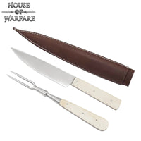 Medieval Fork and Knife set with Bone Handle and shealth