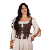 Renaissance Maiden Bodice - Brown Cotton
