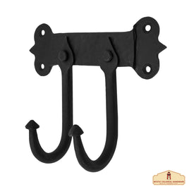 Retro cast iron hook with oil blackened effect
