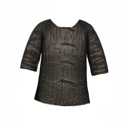 Round Ring Chainmail Medieval Half Sleeves Shirt Haubergeon