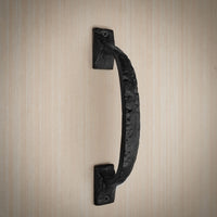 Rustic hand forged cast iron drawer handle
