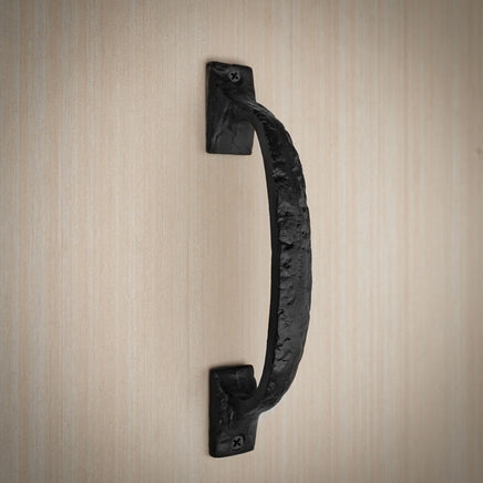 Rustic hand forged cast iron drawer handle