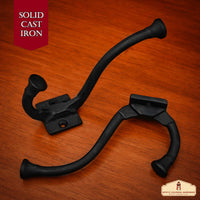 Rustic Cast Iron Wall Hook -13cm set of 2