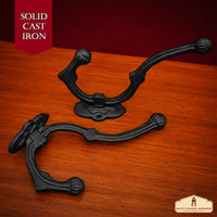 Large Cast Iron Coat Hook - Set of 2
