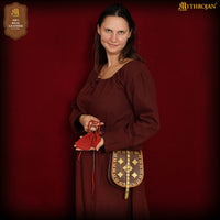 Small red coin leather pouch