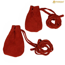 Small red leather pouch