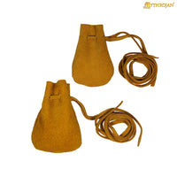 Small yellow leather pouch