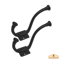 Rustic Cast Iron Wall Hook -13cm set of 2