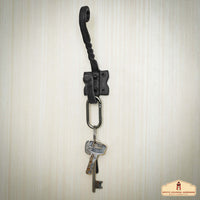 Solid cast iron oil blackened key hook