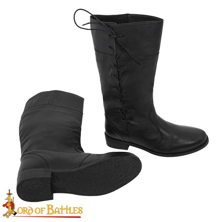 Tall men’s lace up costume black boots
