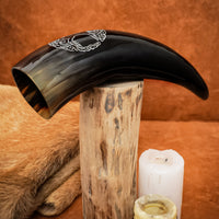 Large Tree of Life Carved Drinking Horn