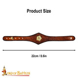 Tudor leather wristband made from brown leather