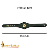 Tudor leather wristband made from green leather