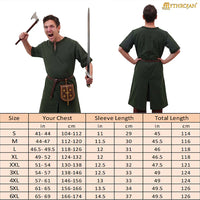 Viking green tunic sizing guide