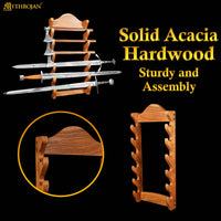 Solid Wood 6 Tier Sword Stand Medieval Sword Wall Mount Samurai Sword Display