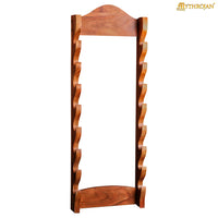 Solid Wood 8 Tier Sword Stand Wall Mount Display
