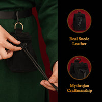 Medieval Drawstring Belt Bag - Black
