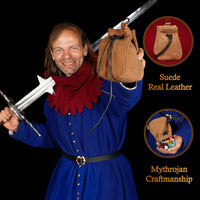 Medieval Drawstring Belt Bag - Light Brown