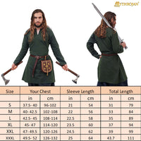 Medieval 100% Cotton Men's Tunic With Gore & Gusset Green