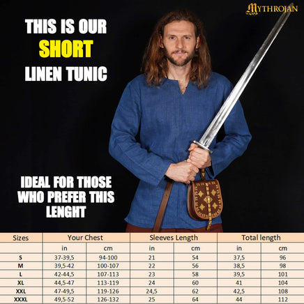Viking Canvas Tunic 100% Cotton Blue