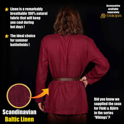 Renaissance Canvas Tunic 100% Cotton Wine Red