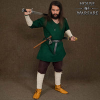 Viking Ecru Canvas Leg Wraps with brass clasps LARP, SCA & Reenactment