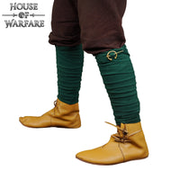 Viking Winingas – Green Canvas Leg Wraps with Brass Clasps