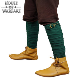 Viking Winingas – Green Canvas Leg Wraps with Brass Clasps