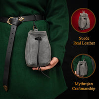 Medieval Drawstring Belt Bag - Grey