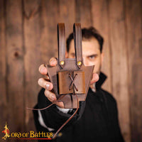 Medieval Leather Frog with Lace Brown