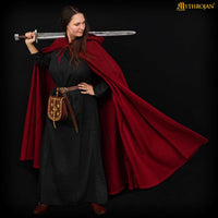 Viking maroon cape with hood