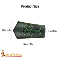 Tree of Gondor Leather Bracers - Green