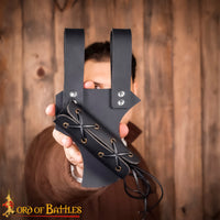 axe scabbard from brown leather