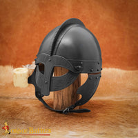 blackened early medieval viking helmet