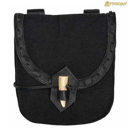 black fabric Viking bag with horn toggle