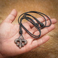 brass fleur de lis medieval necklace