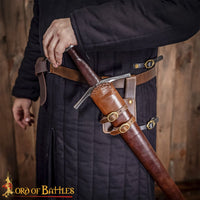 Sword Holder / Frog Square with Two Buckles - Crunch Brown - Left and Right