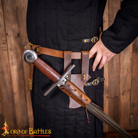brown leather weapons scabbard for LARP