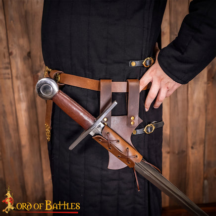 brown leather weapons scabbard for LARP
