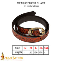 Belt with Embossed Celtic Knotwork - Brown