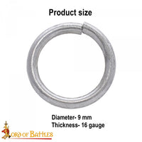 Loose Butted Chain Mail Rings 9mm 16g
