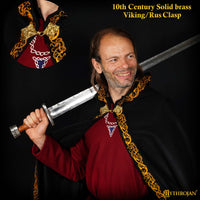 cloak with clasp and embroidery design