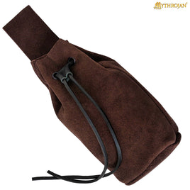 dark brown bag with leather closure