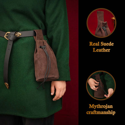 dark brown medieval bag
