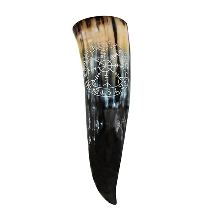 Runic Helm Drinking Horn with hand Carved Viking Runes| Make Your Own Medieval